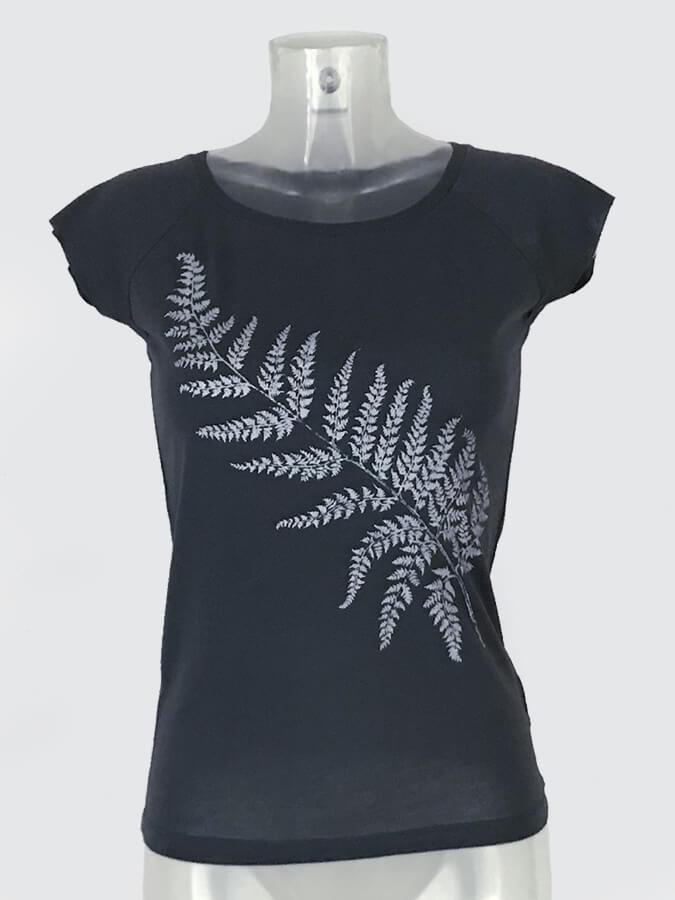 Natural Organic T-Shirt - Grau, Silber Farn